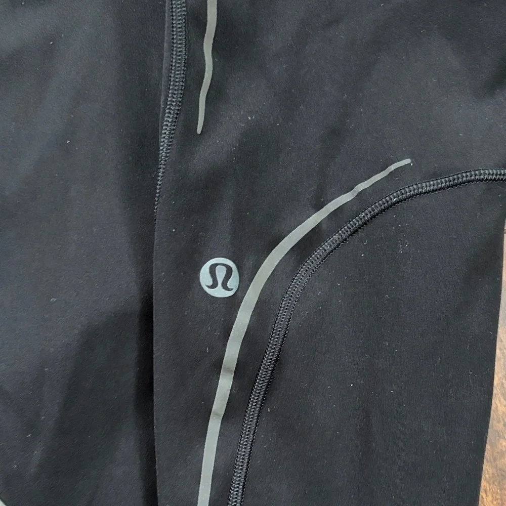 lululemon athletica Black Leggings with Reflective Stripes